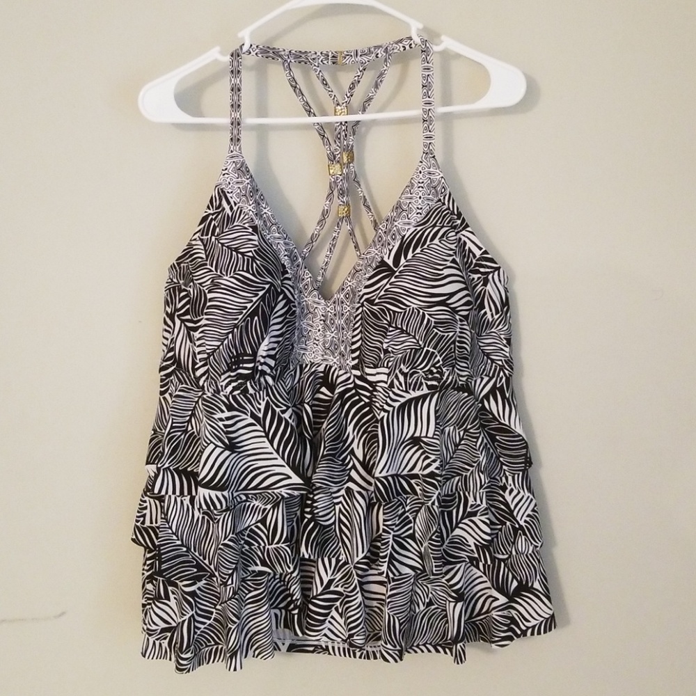 ruffled tankini swimsuit top